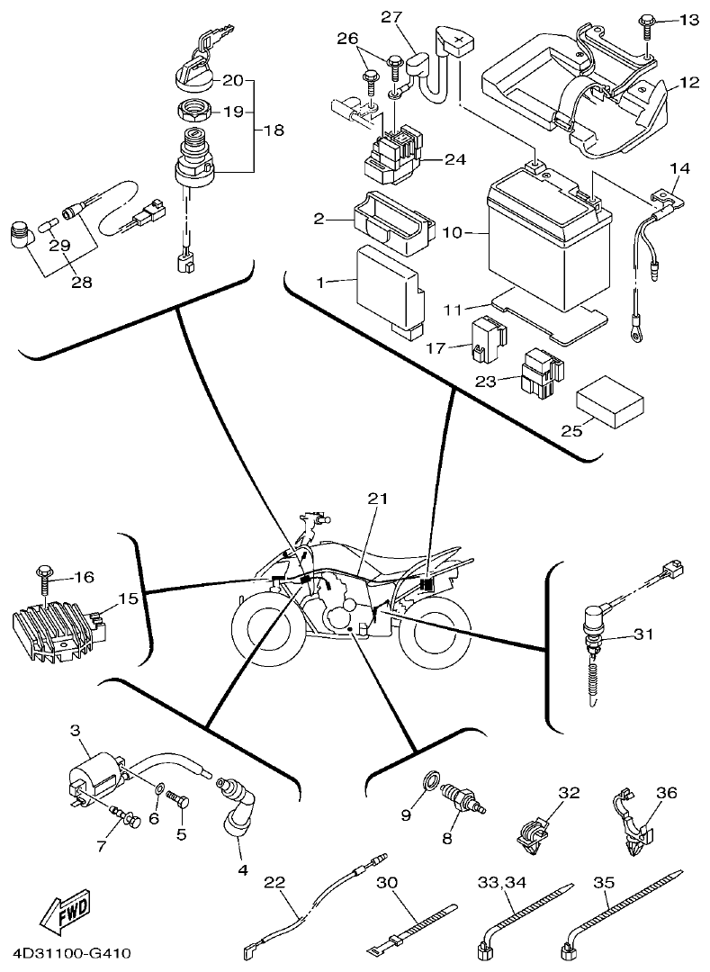 Yamaha 250RAP ELECTRICAL 1 parts diagram